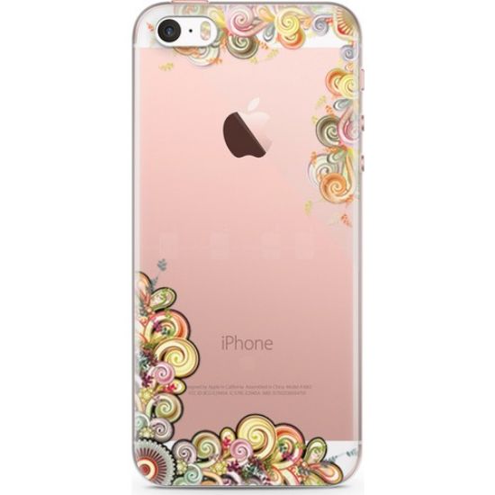 Lopard Apple iPhone SE Kılıf El İşi Süsler Arka Kapak Koruma Desenli Full Koruyucu resmi